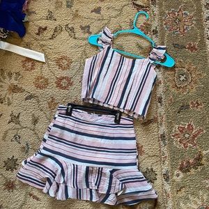 girls striped set